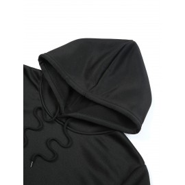 [Cozy Cartoon Hoodie] Cozy Comfort Cartoon Print Men's Hoodie | Long Sleeve Pullover with Fun Animated Character Design, Light Gray, Perfect for Fall and Winter