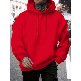 [Trendy Red Hoodie] Trendy Men's Red Hoodie with 