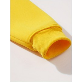 Men'S Casual King Crown Print Hoodie, 100% Polyester Long Sleeve Sweatshirt, Winter Knit Fabric with Slight Stretch, Regular Fit Hooded Top, 200g/m² - Trendy American Style Clothing Gift