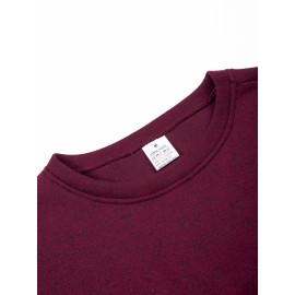 3pcs Men'S Crew Neck Sweatshirts with Fleece Lining - Vintage Style, Thick Knit Pullover Sweatshirts in Black, Navy Blue, and Maroon - Casual & Sporty for Spring, Fall, and Winter - Perfect for Outdoor Activities, Fitness, and Travel