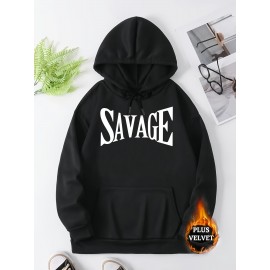 Printed with Savage Drawstring Pocket, This Casual And Fashionable Versatile Commuter Sports Soft Print Universal Long Sleeved Comfortable Sweatshirt Is Suitable for Spring, Autumn, And Winter Leisure with Thick Fleece Hoodies.