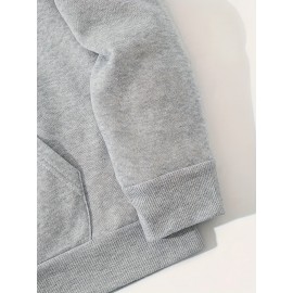 3pcs Men's Casual Fashion Brand Print Hoodie, Long Sleeve Pullover Sweatshirt Set