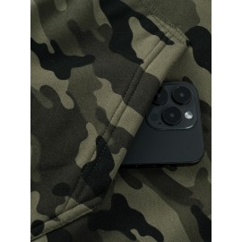 Men's fashionable casual camouflage sports warm fleece hooded sweatshirt