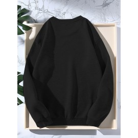 Men's Graphic Print Sweatshirt - Yeshua Lion of Judah Regular Fit Crew Neck Pullover with Slight Stretch, Polyester Knit Fabric