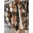 Men'S Casual Plaid Button-Up Shirt - Long Sleeve, Beige & Brown Check Pattern, Loose Fit, Lightweight Polyester Fabric, Perfect for Casual Attire