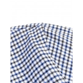 Men's Heavy-Duty Plaid Long Sleeve Dress Shirt - Winter Warmth Collar & Chest Pocket Button, Blue/White/Black/Brown Checkered Pattern, Loose Fit Casual & Formal Button-Up Coat Jacket-like Blazer (Machine Washable)