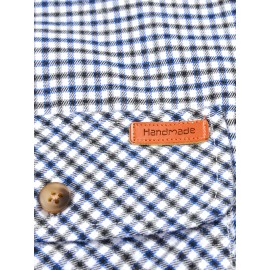 Men's Heavy-Duty Plaid Long Sleeve Dress Shirt - Winter Warmth Collar & Chest Pocket Button, Blue/White/Black/Brown Checkered Pattern, Loose Fit Casual & Formal Button-Up Coat Jacket-like Blazer (Machine Washable)