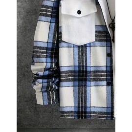 Long Sleeve Men's Plaid Shirt for Winter and Fall, Casual Warm Comfy Shirt as Gift