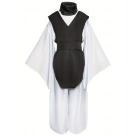 Anime Choso Character Costume Set - Black & White Long Sleeve Top with Belt, Vest, and Pants - Perfect for Parties, Cosplay, and Themed Events, Themed Event Attire|Sleek Formal Attire|Stretchy Fabric