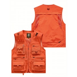 Men's Custom Logo Tactical Vest with ized Logo Printing - Heavy-Duty Multi-Pocket -Grade Vests for Outdoor,, - All-Season Wear (, MOLLE System Compatible, Durable Vest) - Add Your Logo