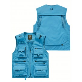 Men's Custom Logo Tactical Vest with ized Logo Printing - Heavy-Duty Multi-Pocket -Grade Vests for Outdoor,, - All-Season Wear (, MOLLE System Compatible, Durable Vest) - Add Your Logo