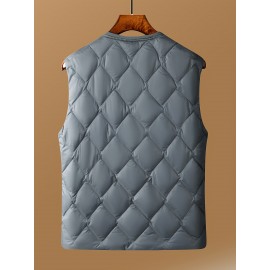FORTEI 90 Duck Down Winter Warm V-neck Quilted Vest Inner Jacket Men's Vest 3F5061643331