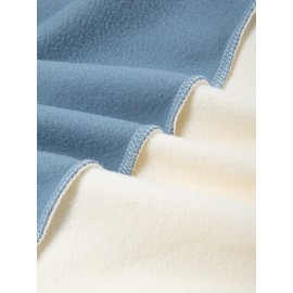 Men'S Casual Geometric Color Block Fleece Sweatshirt Jacket, Polyester Knit Fabric, Regular Fit, with High Neck and Medium Stretch, for All-Season Pullover