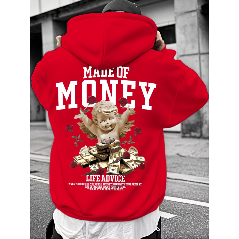 [Trendy Red Hoodie] Trendy Men's Red Hoodie with 