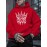 Men'S Casual King Crown Print Hoodie, 100% Polyester Long Sleeve Sweatshirt, Winter Knit Fabric with Slight Stretch, Regular Fit Hooded Top, 200g/m² - Trendy American Style Clothing Gift